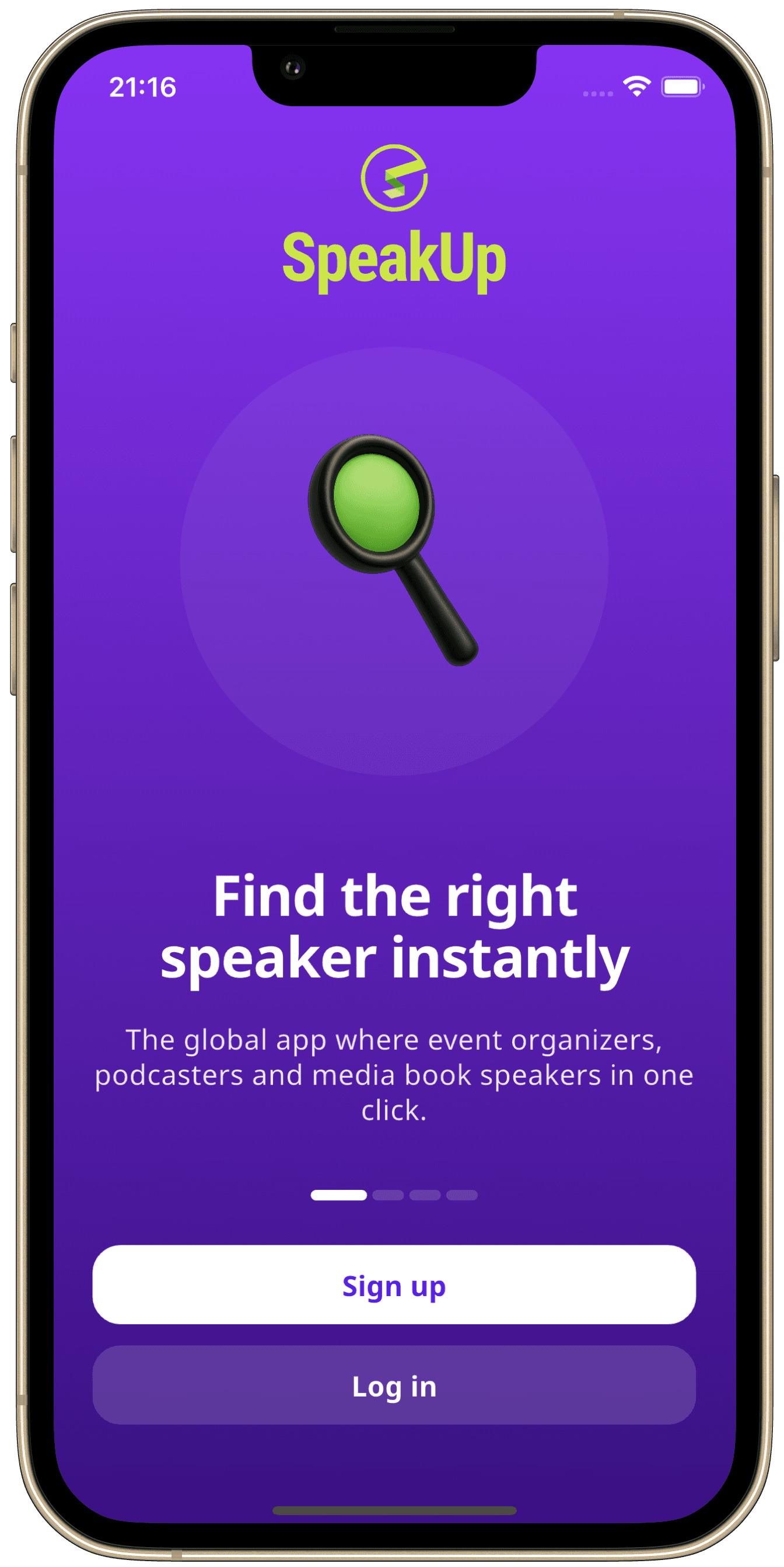 SpeakUp mobile app screen